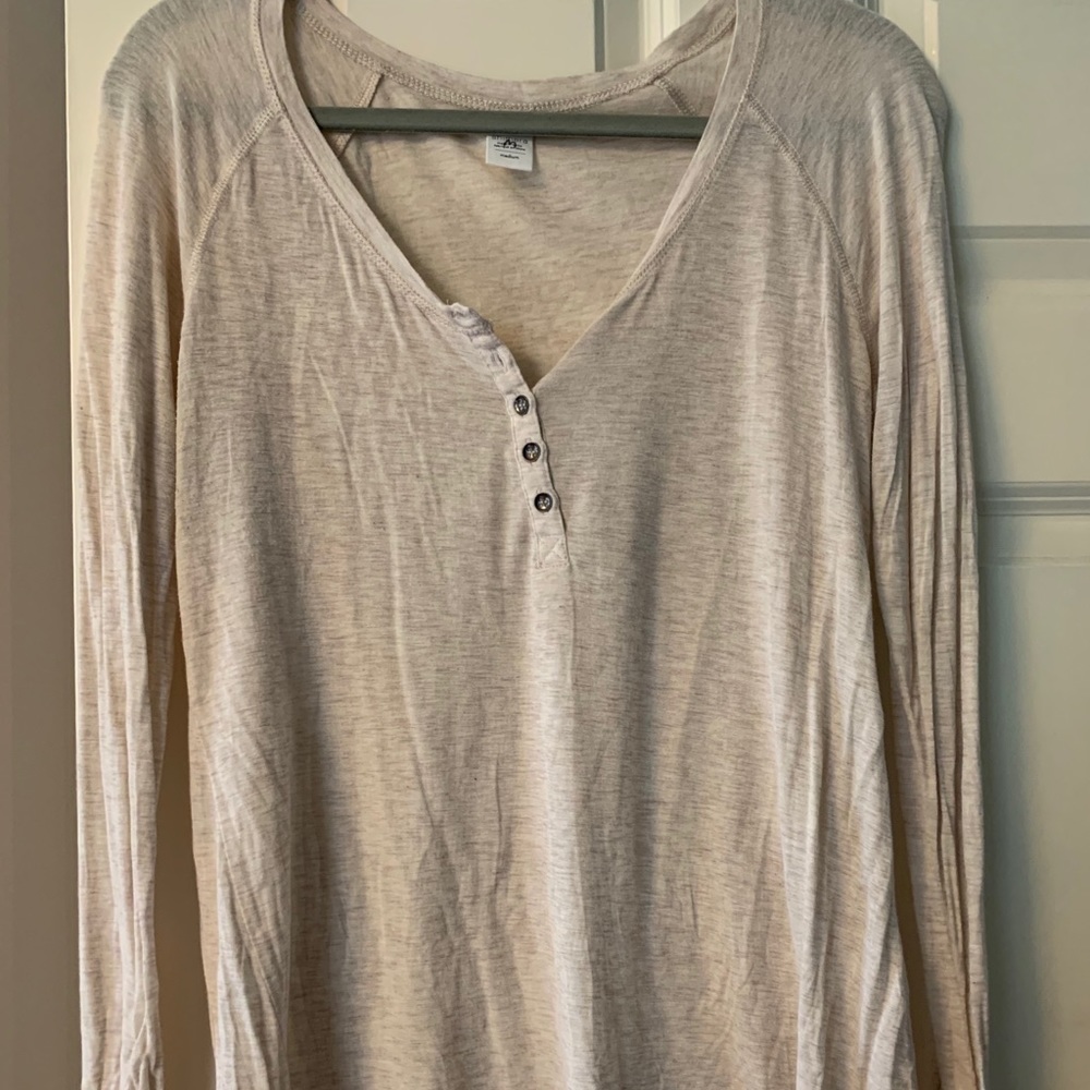 Shimera Cream Long sleeve shirt with buttons